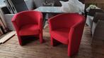 Rode kuipstoelen / fauteuils in zeer goede staat., Ophalen, Twee, Zo goed als nieuw, Rood