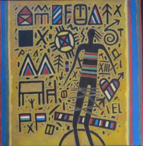 ==uit 1977==Ferenc Gögös 1936-2011== compositie ==, Antiek en Kunst, Kunst | Schilderijen | Abstract, Ophalen of Verzenden