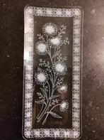 Glazen cakeschaal vintage bloem kantmotief, Antiek en Kunst, Ophalen of Verzenden