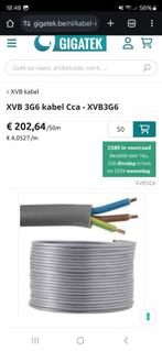 50m Nexans 3G6 mm² CCA XVB YMVK nieuw, Doe-het-zelf en Verbouw, Elektra en Kabels, Ophalen of Verzenden, Zo goed als nieuw, Kabel of Snoer