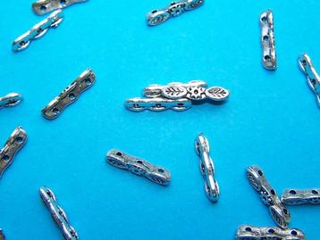 Verdeler kraal, Tibet zilver, model B, 3 gaatjes beschikbaar voor biedingen