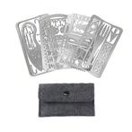 4 overlevingskaarten roestvrijstaal overlevingspakket in tas, Ophalen of Verzenden, Zo goed als nieuw