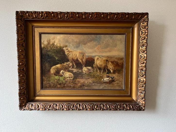 2 Oude 19e eeuwse Vee schilderijen., Antiek en Kunst, Kunst | Schilderijen | Klassiek, Ophalen