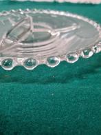 Hapjes schaal glas drie vakken, Antiek en Kunst, Ophalen of Verzenden