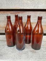 5 zware oude bruine flessen. Vintage., Antiek en Kunst, Curiosa en Brocante, Ophalen