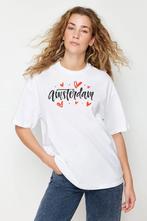 oversized T-shirt HEREN - DAMES uniseks Modern 100% Katoenen, Kleding | Dames, T-shirts, Nieuw, Wit, Maat 46/48 (XL) of groter