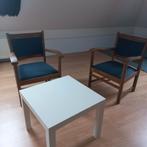 Stoel/stoelen (oude) 2 x blauw, Huis en Inrichting, Fauteuils, Ophalen, Minder dan 50 cm, Gebruikt, Minder dan 75 cm
