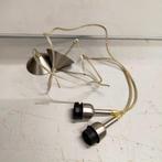 Retro Lamphouder set met metalen zilveren kapjes set van 2, Huis en Inrichting, Lampen | Hanglampen, Ophalen, Gebruikt, 75 cm of meer
