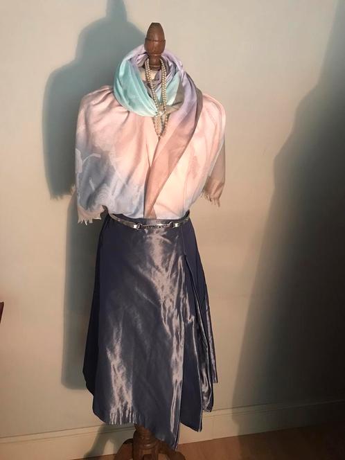 ERNY VAN REIJMERSDAL ROK STAALBLAUW PAUW, Kleding | Dames, Rokken, Zo goed als nieuw, Maat 38/40 (M), Blauw, Onder de knie, Verzenden