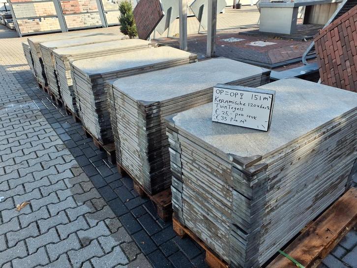 Aanbieding! Keramische Terrastegels 120x60x2cm - €35 p/m², Tuin en Terras, Tegels en Klinkers, Nieuw, Terrastegels, Keramiek, 10 m² of meer