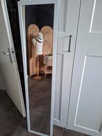 Witte passpiegel H1.55, Huis en Inrichting, Woonaccessoires | Spiegels, Ophalen, Minder dan 50 cm, Zo goed als nieuw, 150 tot 200 cm