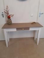 Mooie Sidetable wit met zandkleur, Huis en Inrichting, Tafels | Sidetables, Ophalen, 100 tot 150 cm, Zo goed als nieuw, 25 tot 50 cm
