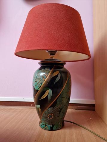 Vintage Tafellamp met Bloemenmotief beschikbaar voor biedingen