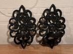 2 brocante wandkandelaren gietijzer, Antiek en Kunst, Curiosa en Brocante, Ophalen of Verzenden