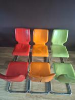 Leren eetkamerstoelen - set van 6 in goede staat, Huis en Inrichting, Gebruikt, Overige kleuren, Ophalen of Verzenden, Modern