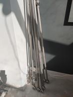Gordijn roedes RVS zilver inclusief muur steunen en verbin, 150 tot 200 cm, Zo goed als nieuw, Ophalen