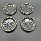 Vintage glazen onderzetters verzilverd Italiaanse oorsprong, Huis en Inrichting, Woonaccessoires | Onderzetters, Ophalen, Gebruikt