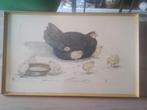 Mooie vintage getekende schilderij in lijst, Ophalen
