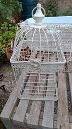 Wit brocante metalen vogelkooi mooi, Antiek en Kunst, Ophalen of Verzenden