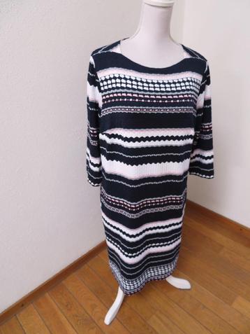 C62 FRANK WALDER aparte jurk blauw beige roze maat 46	 beschikbaar voor biedingen