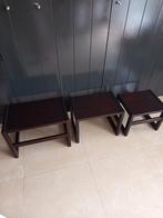 Vintage houten tafels 3 delig, Huis en Inrichting, Ophalen, 50 tot 100 cm, Zo goed als nieuw, Minder dan 50 cm