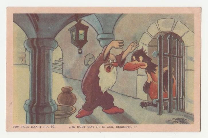 Marten Toonder.  Tom Poes.  Ned. Striptekenaars., Verzamelen, Ansichtkaarten | Themakaarten, 1940 tot 1960, Overige thema's, Verzenden