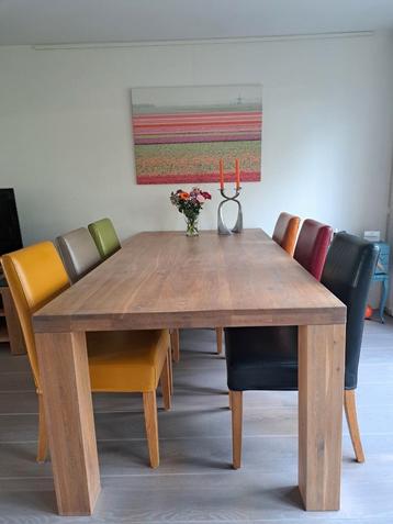 Eettafel massief eikenhout 200x100 whitewash beschikbaar voor biedingen