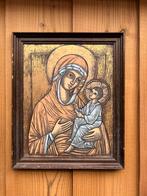 Icoon op glas - Madonna met Kind, 1960-80, Ophalen of Verzenden