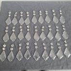 27 strengen pegels diamant blad onderdelen kroonluchter, Ophalen of Verzenden, Gebruikt, Glas