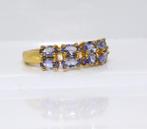 Zilveren 925 ring, 8 Tanzanieten, 1.44 Carat, Maat: 17 mm, Verzenden, Geen, Nieuw, 17 tot 18
