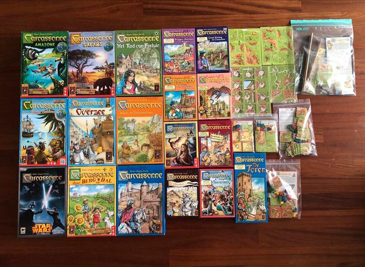 Carcassonne - veel uitbreidingen, Hobby en Vrije tijd, Gezelschapsspellen | Bordspellen, Ophalen of Verzenden