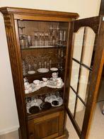 Donker Eiken Vitrinekast met Glas - In Goede Staat, Huis en Inrichting, Kasten | Vitrinekasten, Ophalen, Eikenhout, 50 tot 100 cm