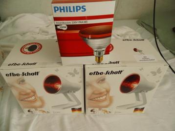 2 nieuwe Efbe Schott rode lamp units met reserve lamp 150W beschikbaar voor biedingen