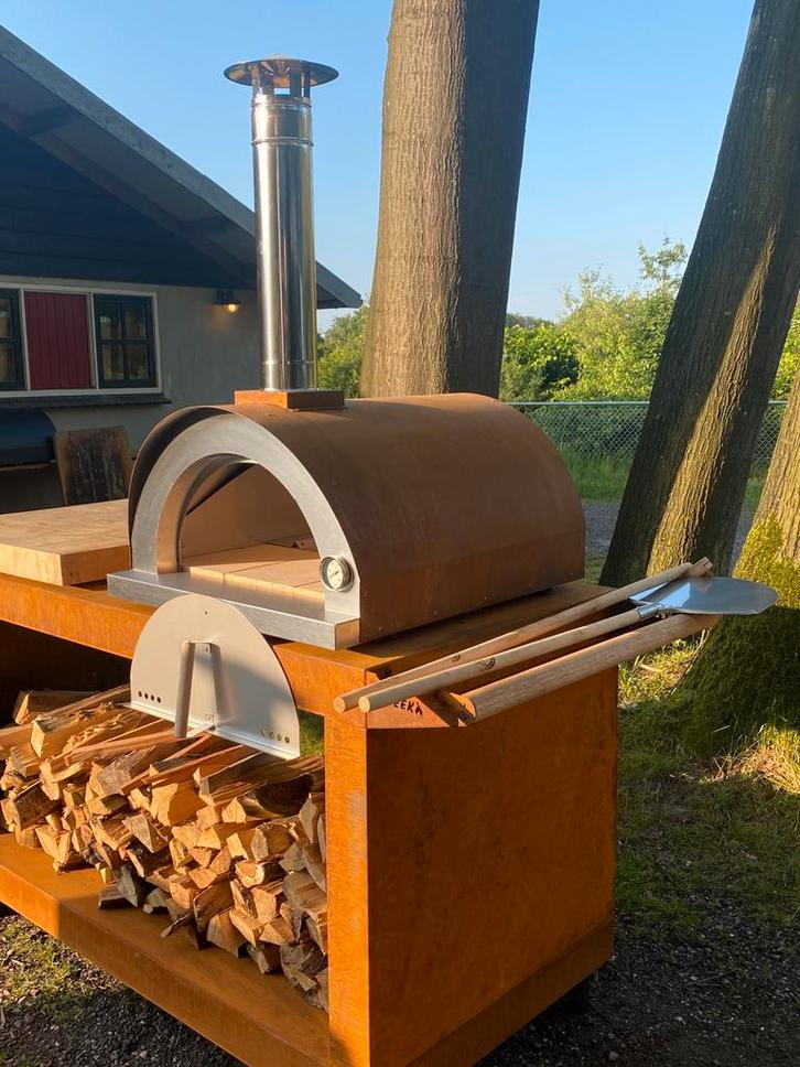 Cortenstaal pizzaoven, Corten 70 2 pizza's horeca kwaliteit, Tuin en Terras, Pizzaovens, Nieuw, Ophalen of Verzenden