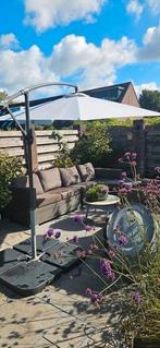 mooie zweefparasol, lichtgrijs, Ophalen, Zo goed als nieuw, Zweefparasol