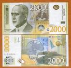 Servie 2000 Dinara 2012 P-61b UNC S/N AA 0008522, Postzegels en Munten, Bankbiljetten | Europa | Niet-Eurobiljetten, Los biljet