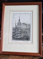 Originele ets genummerd Dordrecht, Antiek en Kunst, Kunst | Etsen en Gravures, Ophalen of Verzenden