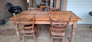 Tafel met 4 boerenstoeljes voor buiten of binnen beschikbaar voor biedingen
