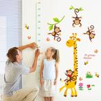 Sticker voor muur of glas met meetlat, giraffe en apen, Kinderen en Baby's, Kinderkamer | Inrichting en Decoratie, Nieuw, Wanddecoratie