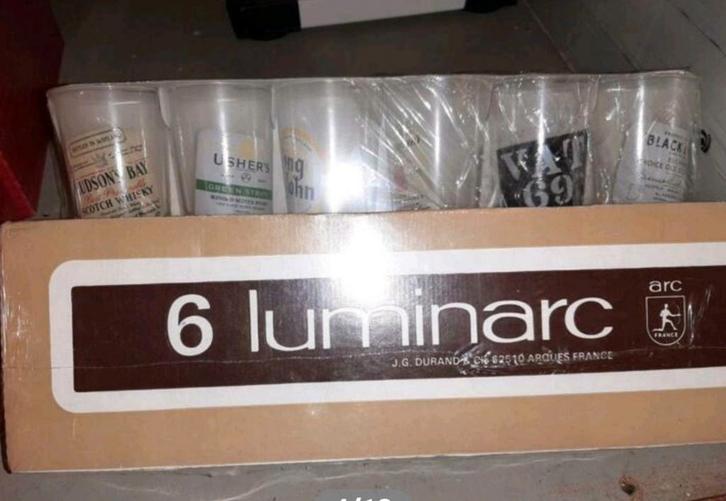 Vintage Luminarc unieke scotch whisky glazen  NIEUW, Huis en Inrichting, Keuken | Servies, Nieuw, Glas of Glazen, Overige stijlen