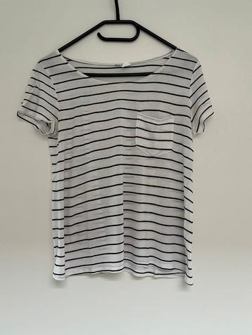 Wit zwarte streep top H&M - maat XS 34 beschikbaar voor biedingen