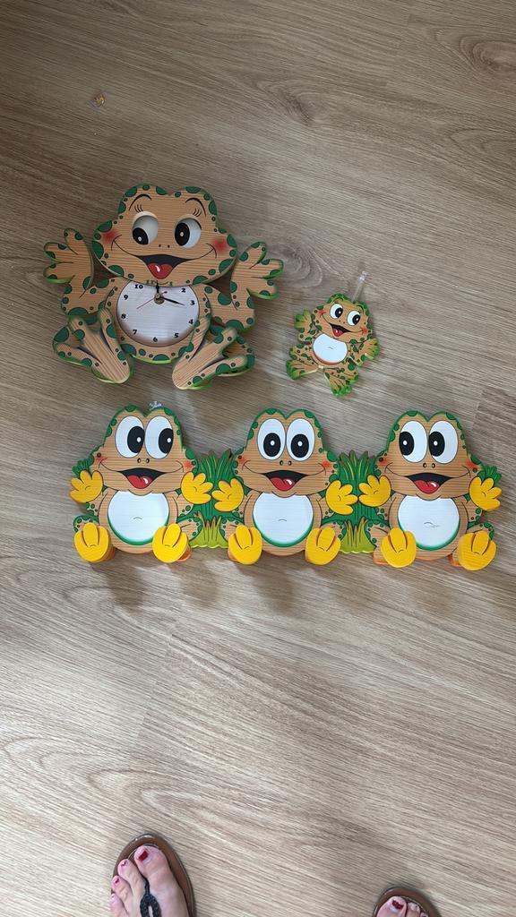 Kinder kapstok + kikker klok (ogen bewegen mee!), Kinderen en Baby's, Kinderkamer | Inrichting en Decoratie, Zo goed als nieuw
