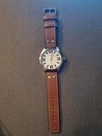 Oozoo c1051, Leer, Staal, Polshorloge, Nieuw