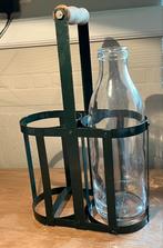 Emaille flessen rekje groen 34 cm hoog, Ophalen of Verzenden