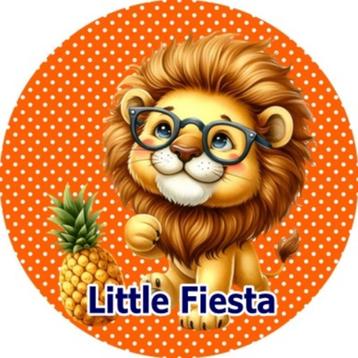 LF2394 icing frosting leeuw ananas 19cm eetbare taart print beschikbaar voor biedingen