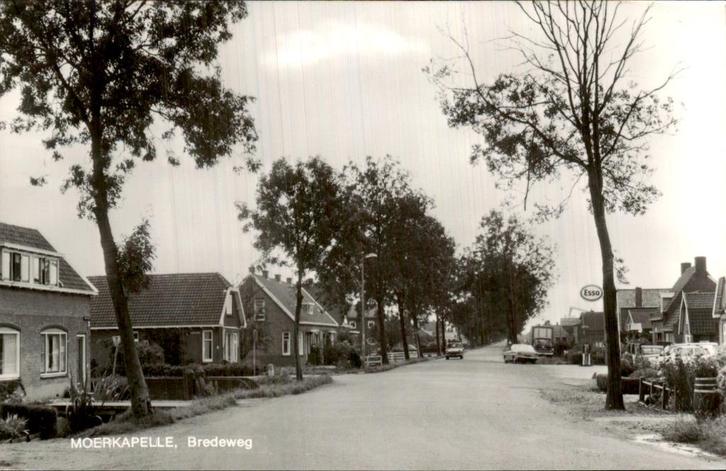 Moerkapelle - Bredeweg - Esso bord, Verzamelen, Ansichtkaarten | Nederland, Ongelopen, Noord-Brabant, Voor 1920, Ophalen of Verzenden
