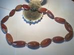 PRACHTIG FORS EDELSTENEN COLLIER MET GEKEURD ZILVER SLOT, Sieraden, Tassen en Uiterlijk, Antieke sieraden, Verzenden, Zilver, Ketting