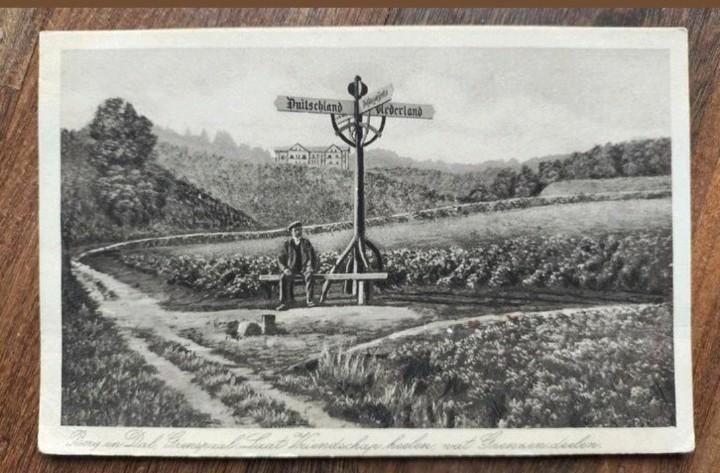 Berg en Dal, Grenspaal Laat Vriendschap heelen, wat Grenzen, Verzamelen, Ansichtkaarten | Nederland, Gelopen, Gelderland, 1920 tot 1940