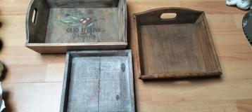 Houten Dienbladen Set - 3 Stuks beschikbaar voor biedingen