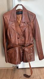 Lederen jas met ceintuur American Base maat 3XL, Bruin, Maat 46/48 (XL) of groter, Ophalen of Verzenden, American Base